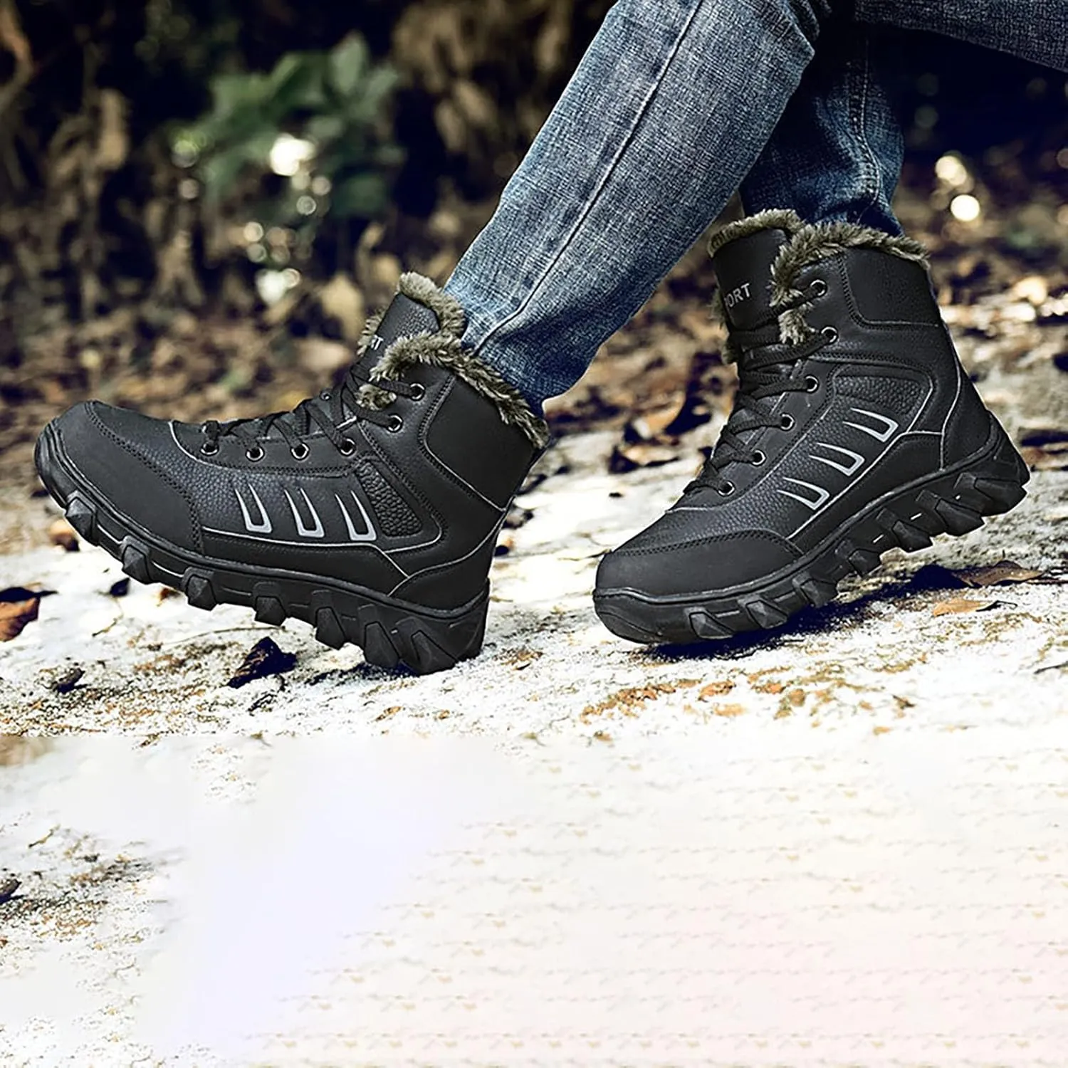 Work Boots for Men Soft Toe Hiking Sneakers Women's Slip On Warm Women's Working Shoes Insulated Non Slip Shoes Food Service Waterproof Hike Grounded Footwear