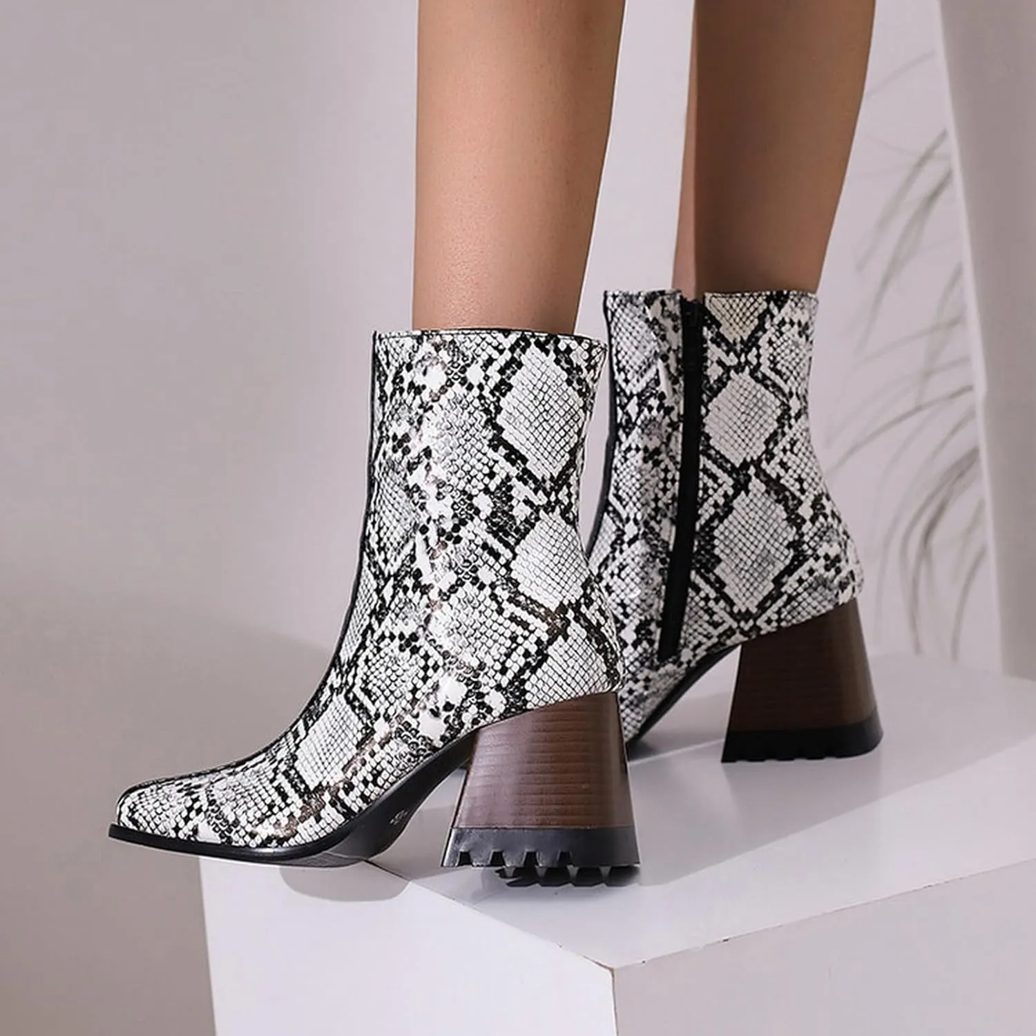 Work Boots for Women Ankle Womens Ankle Booties Black Low Heel Boots Wedge Boot Soft Sole Fashion Closed Toe Wide Fit Available
